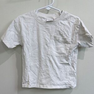 Zara Kids White Short Sleeve Tee with Pocket